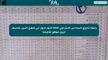 رابط| نتائج السادس الابتدائي 2025 الدور الأول في صلاح الدين، واسط، أربيل موقع نتائجنا